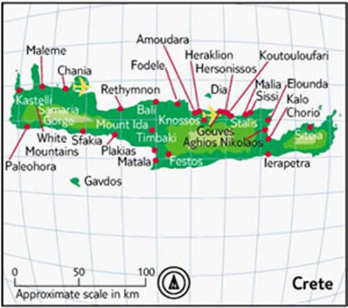 Map of Crete